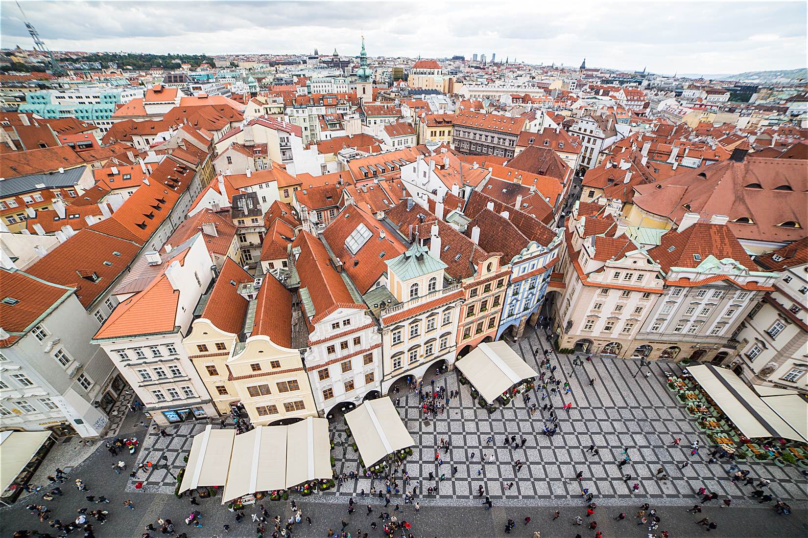 Prague Old Town Square Houses and Panorama